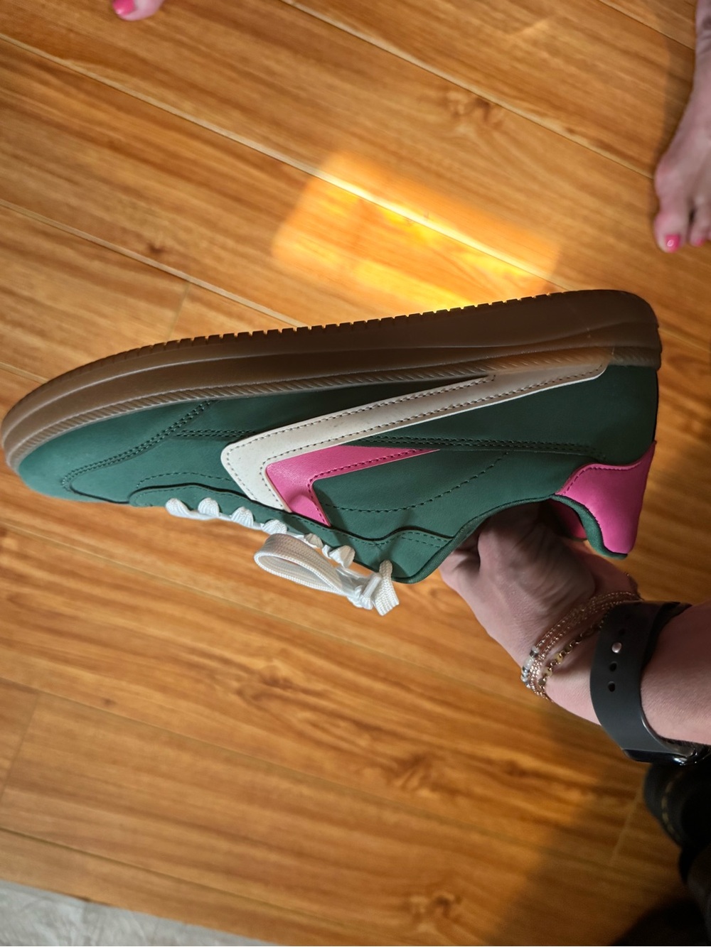 Dolce Vita Green and Pink Low-Top Sneakers